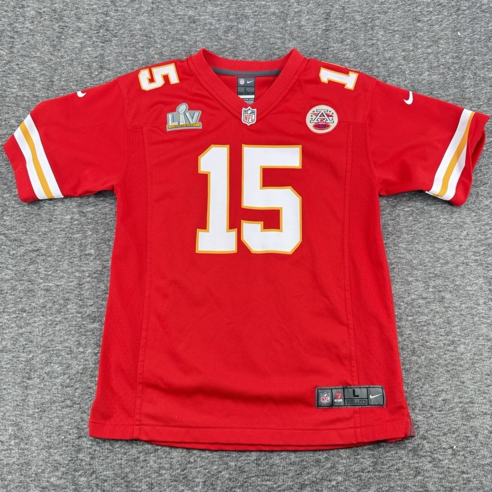 Nike Patrick Mahomes #15 Chiefs Super Bowl LV On‎ Field Youth L Jersey Red 14/16